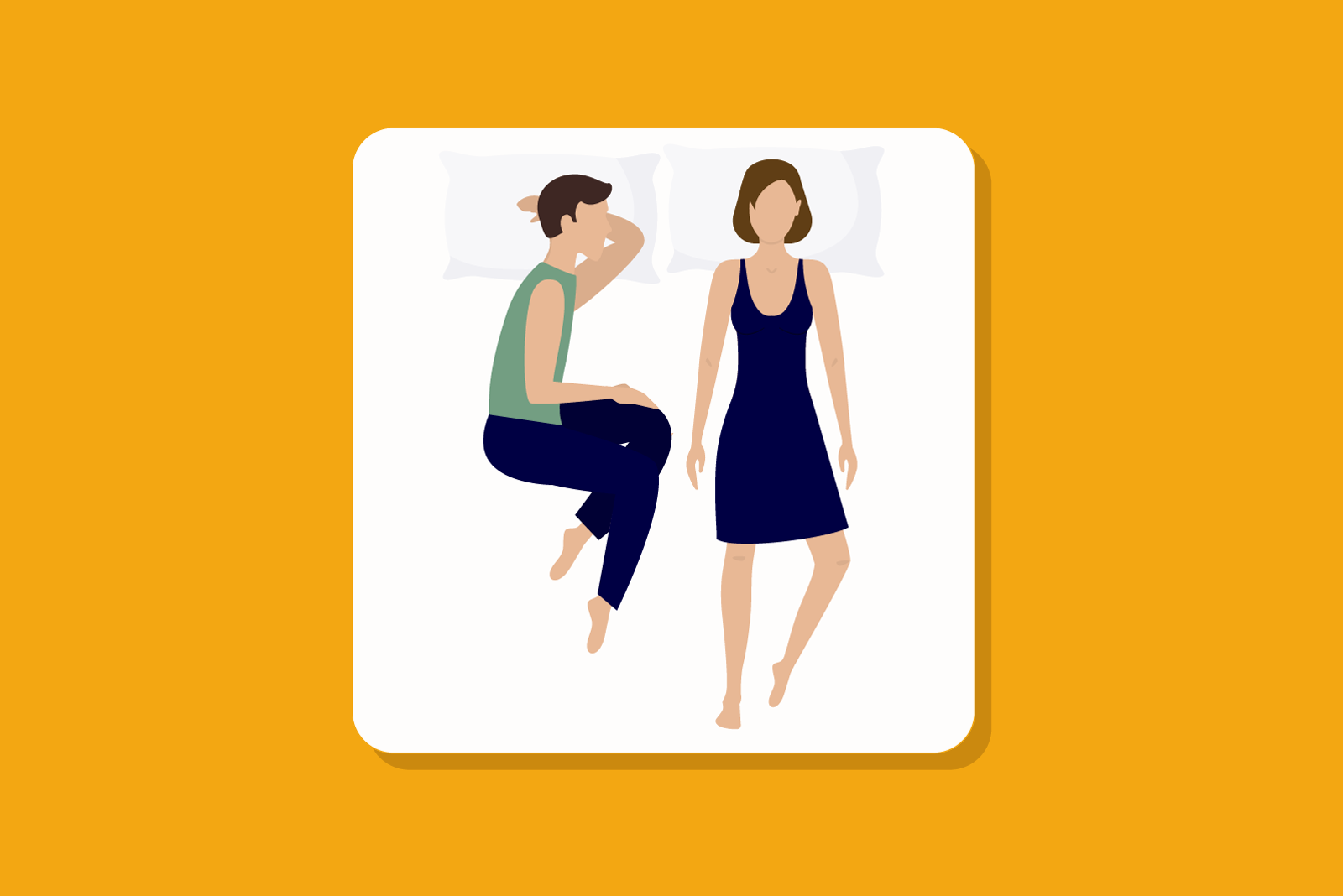 cuddling positions article hero image where 2 people are laying side by side on a mattress