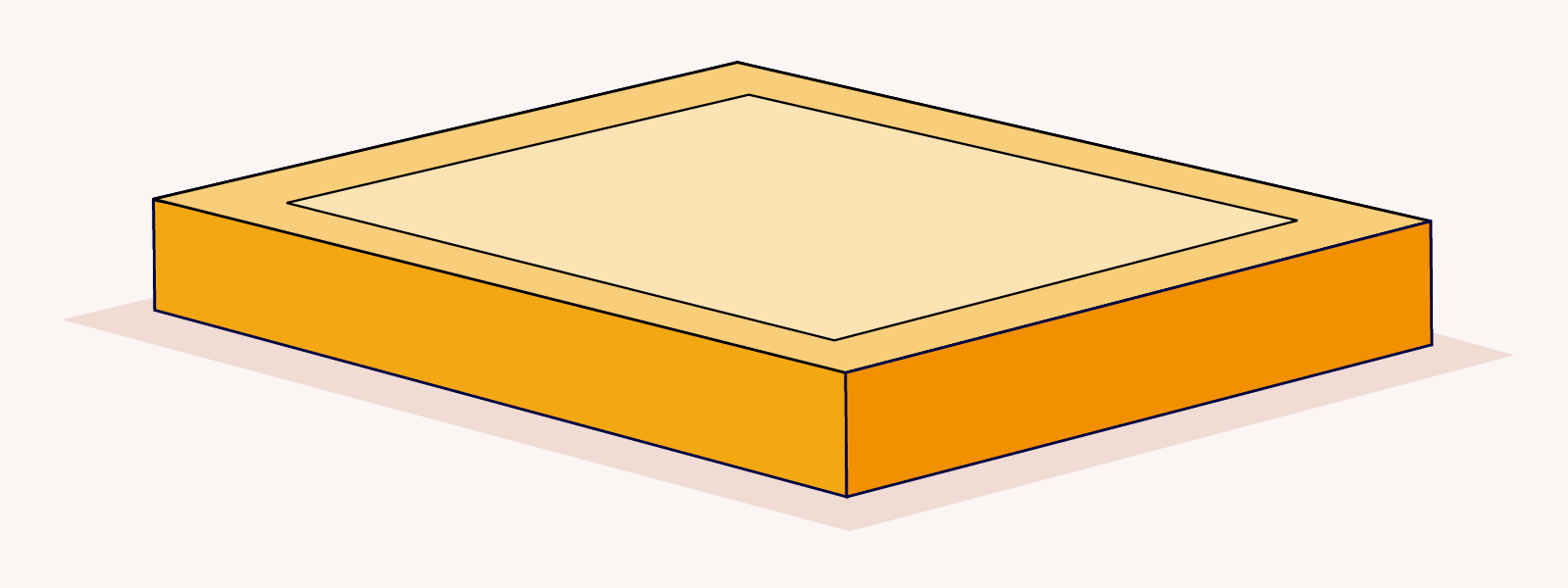 Graphic image of a box spring