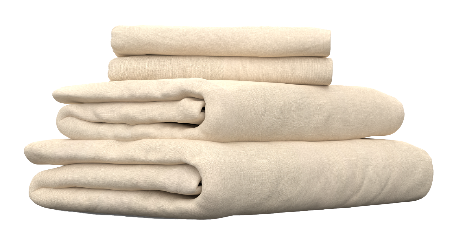 image of a set of linen sheets in a beige colour