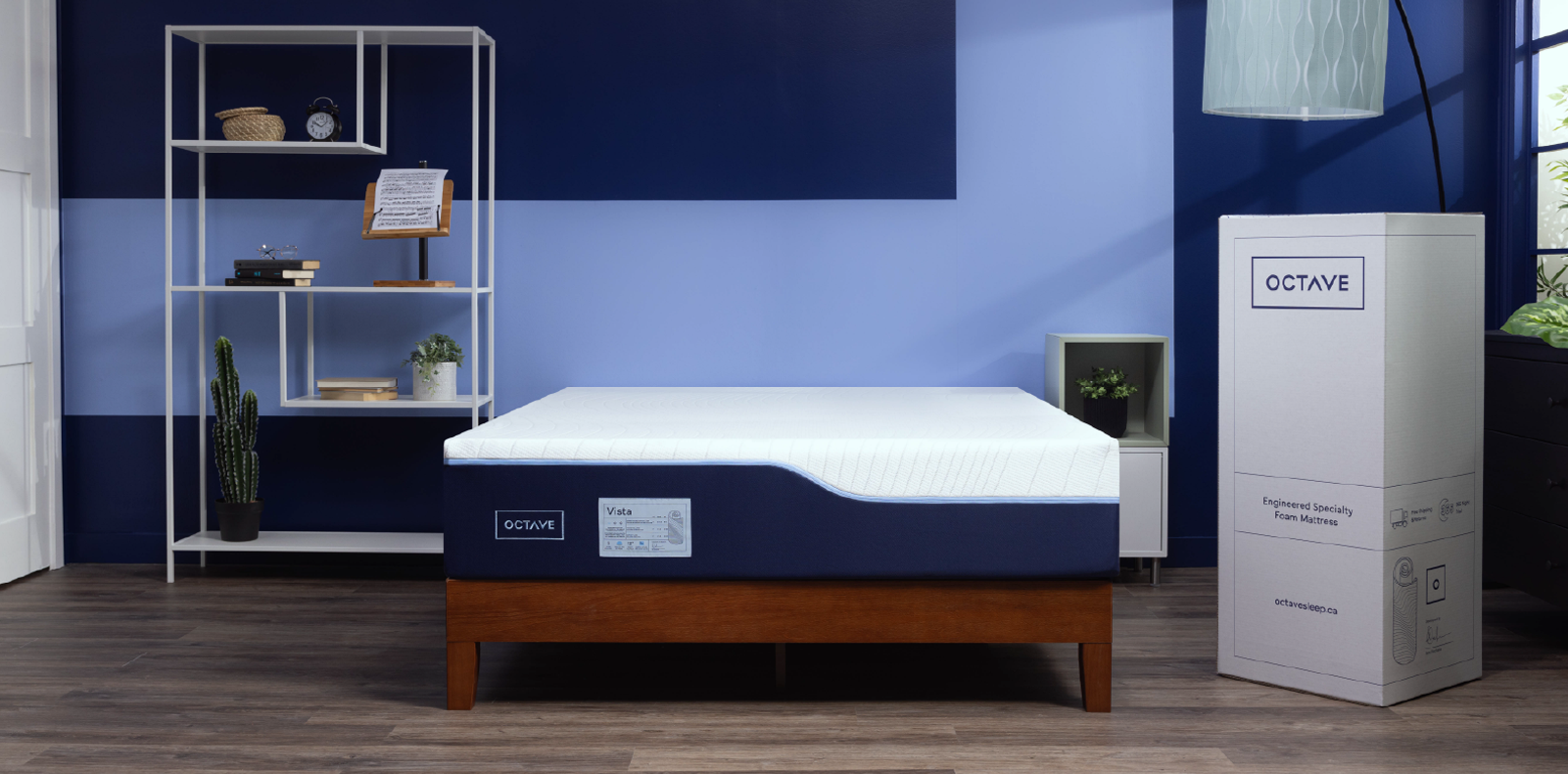 A photo of a Octave Vista mattress in a styled bedroom