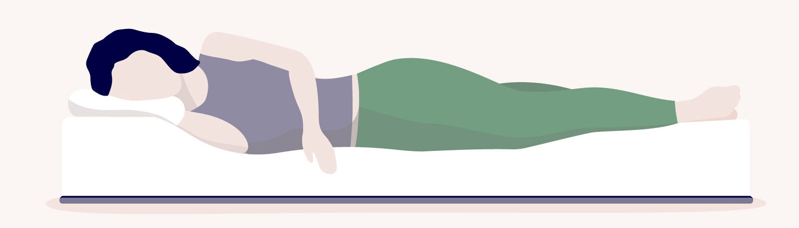 best sleeping position for sciatica illustration of woman lying on her side on a bed