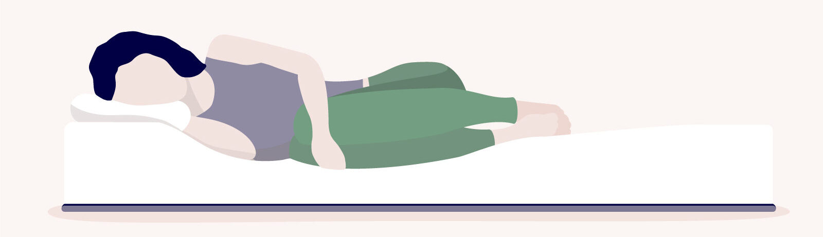 best sleeping position for sciatica illustration of woman lying in a fetal position on a bed