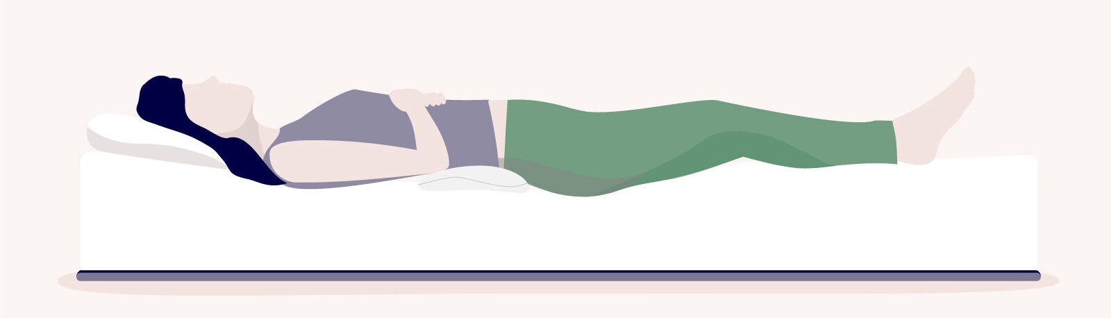 best sleeping position for sciatica illustration of woman lying on her back on a bed