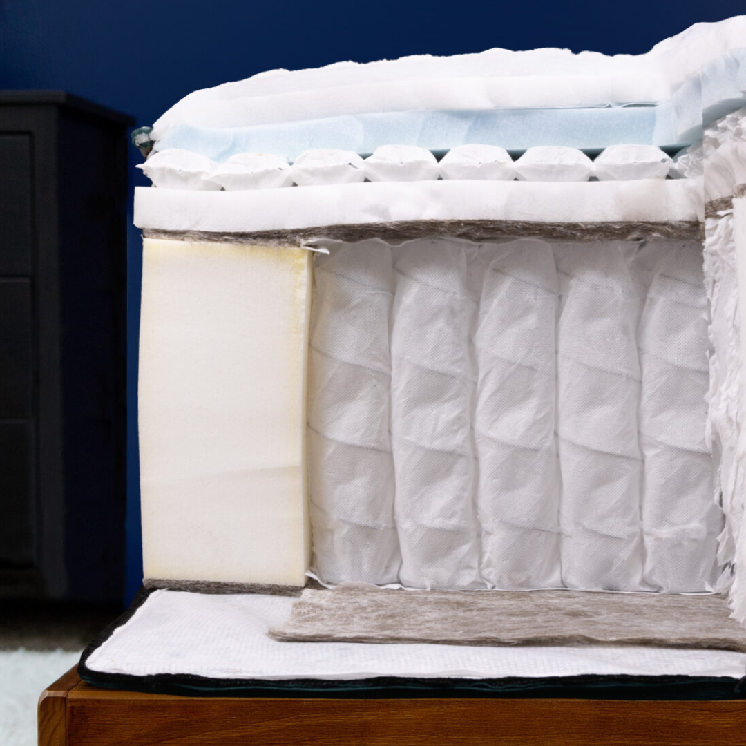 side view showing inner layers of Logan & Cove Frontier mattress