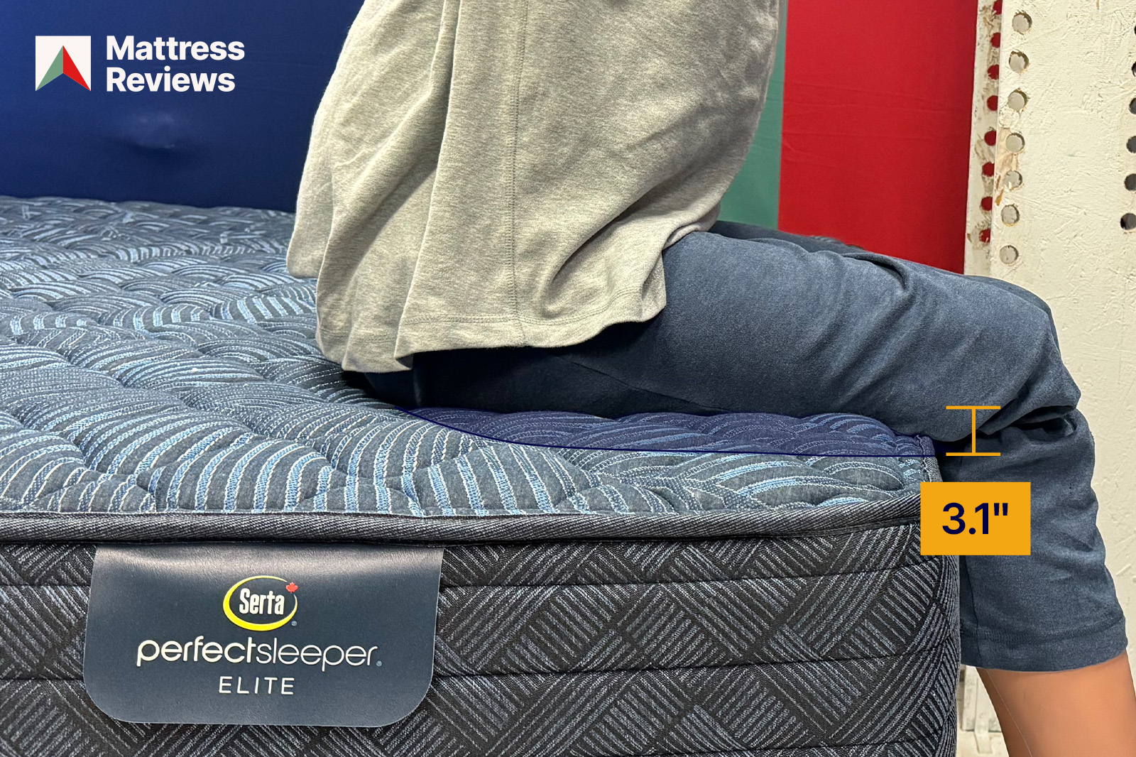 A photo of the Serta Perfect Sleeper Elite Aero edge support test