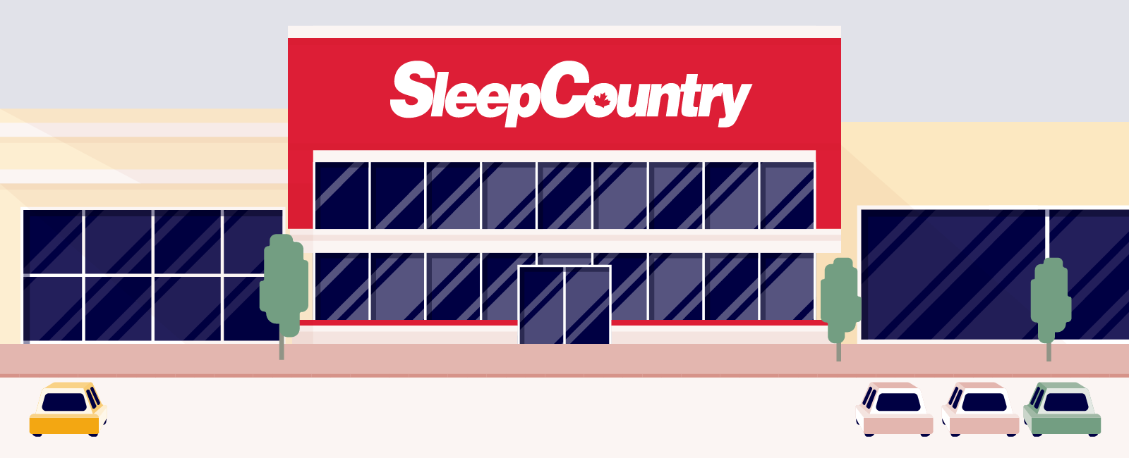 illustration of a Sleep Country mattress store