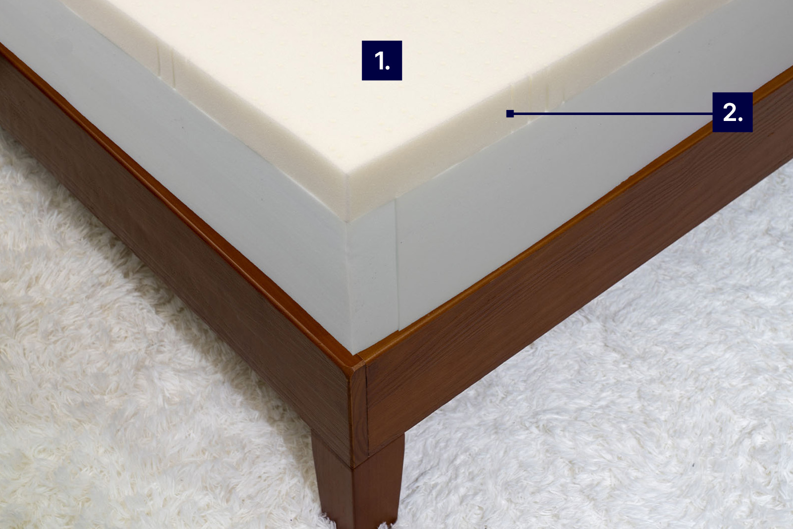 A photo showing the cooling features inside The Polysleep mattress