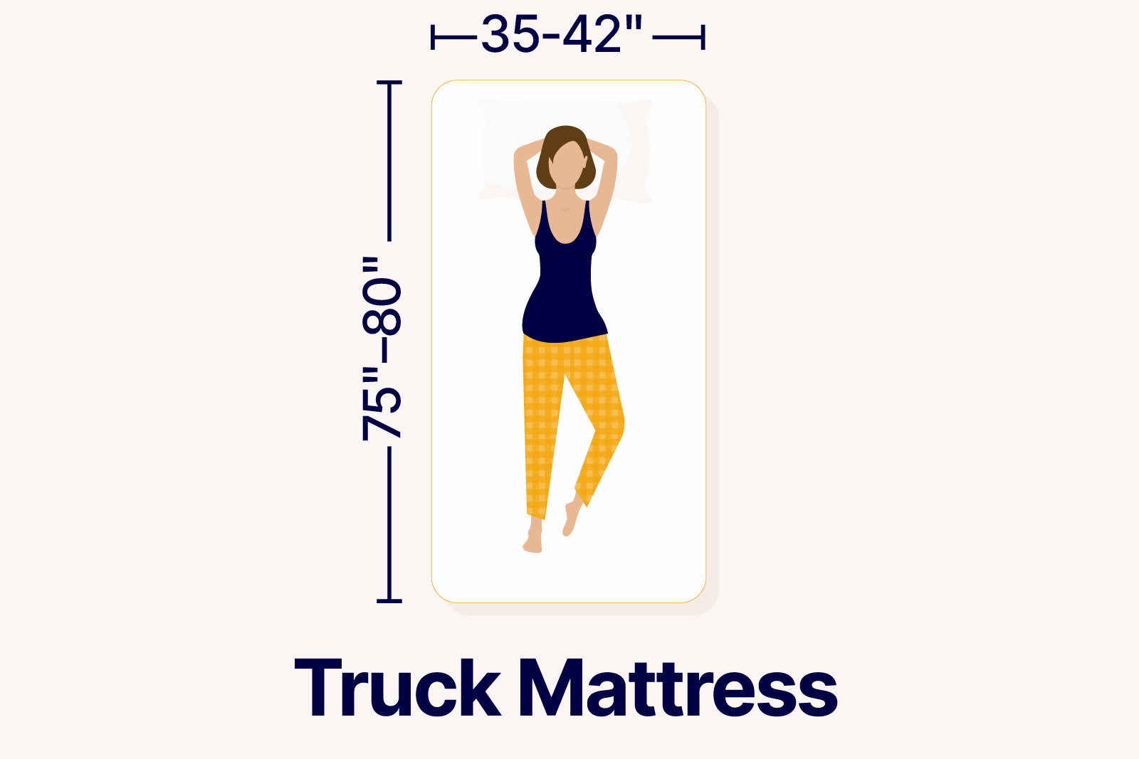 graphic showcasing the dimensions of a truck mattress